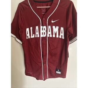 Nike Alabama Crimson Tide Baseball Jersey Dri-FIT Button Front Size S NEW
